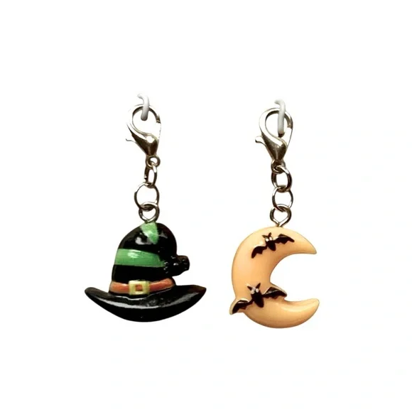 Halloween Witch Hat and Moon Charm Set - Picture 2 of 2